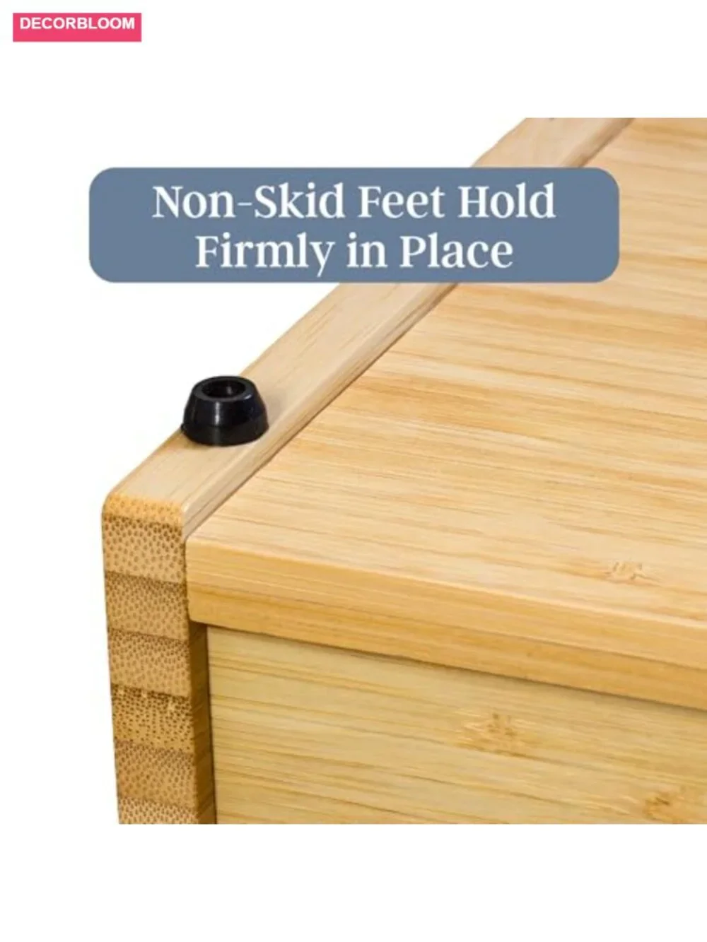 Bamboo Bread Box with Cutting Board Lid and Crumb Catcher - Kitchen Countertop